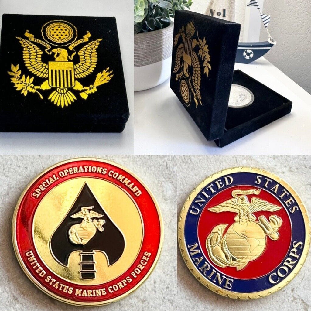 US MARINE CORPS SPECIAL OPERATIONS COMMAND Challenge Coin with velvet case