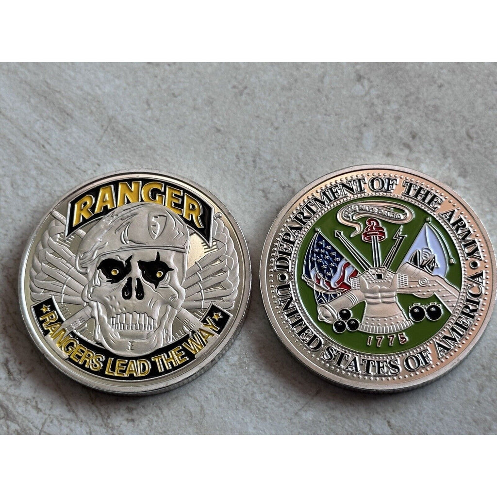 US ARMY RANGERS Lead The Way Challenge Coin with special velvet case