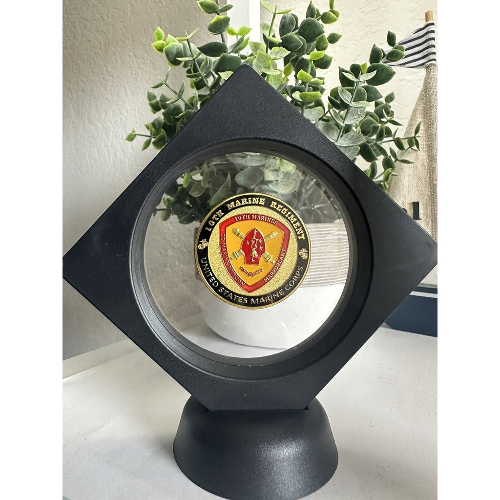 Us Marine Corps - 10th MARINE REGIMENT Challenge Coin With 3D Display Case