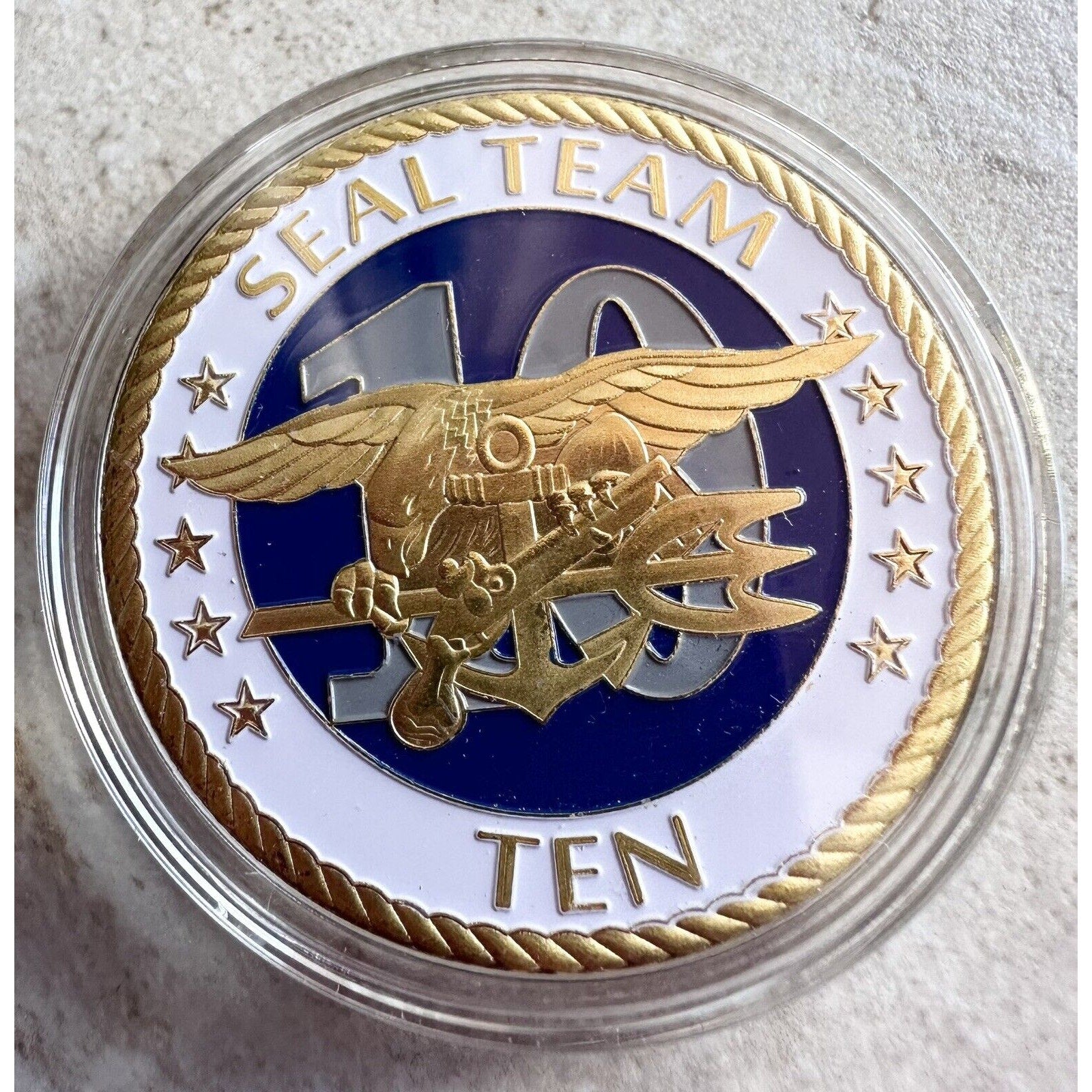 US Navy SEAL TEAM TEN Naval Special Warfare NSW Challenge Coin with velvet case