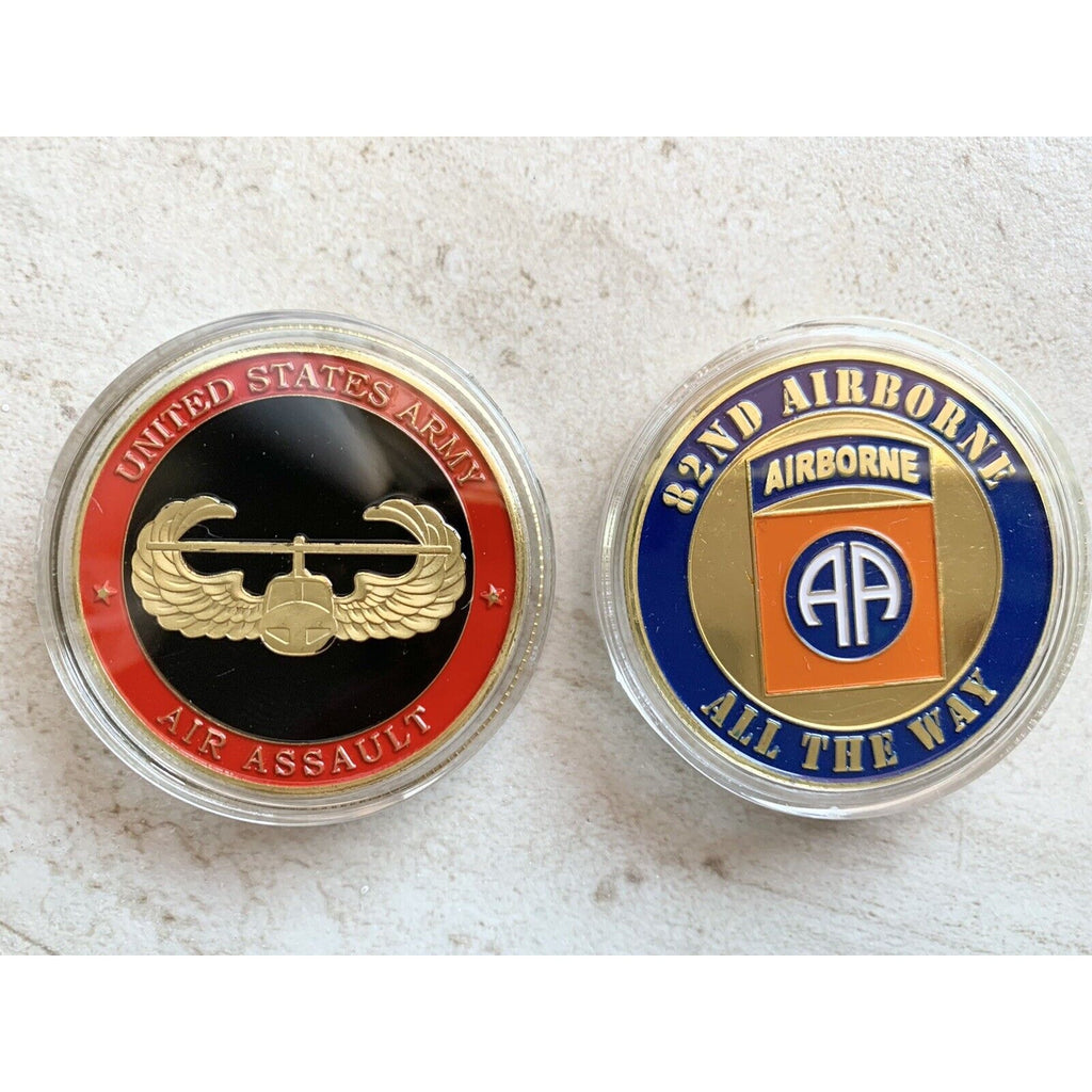 Lot Of 2 Coins 82nd Airborne And Air Assault Challenge Coin US Army