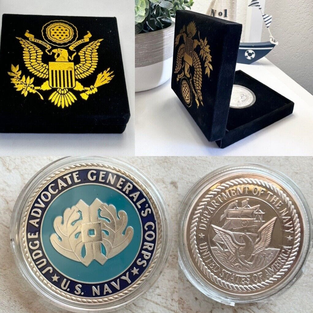 US NAVY (JAG) JUDGE ADVOCATE GENERAL'S CORPS Challenge Coin with velvet case