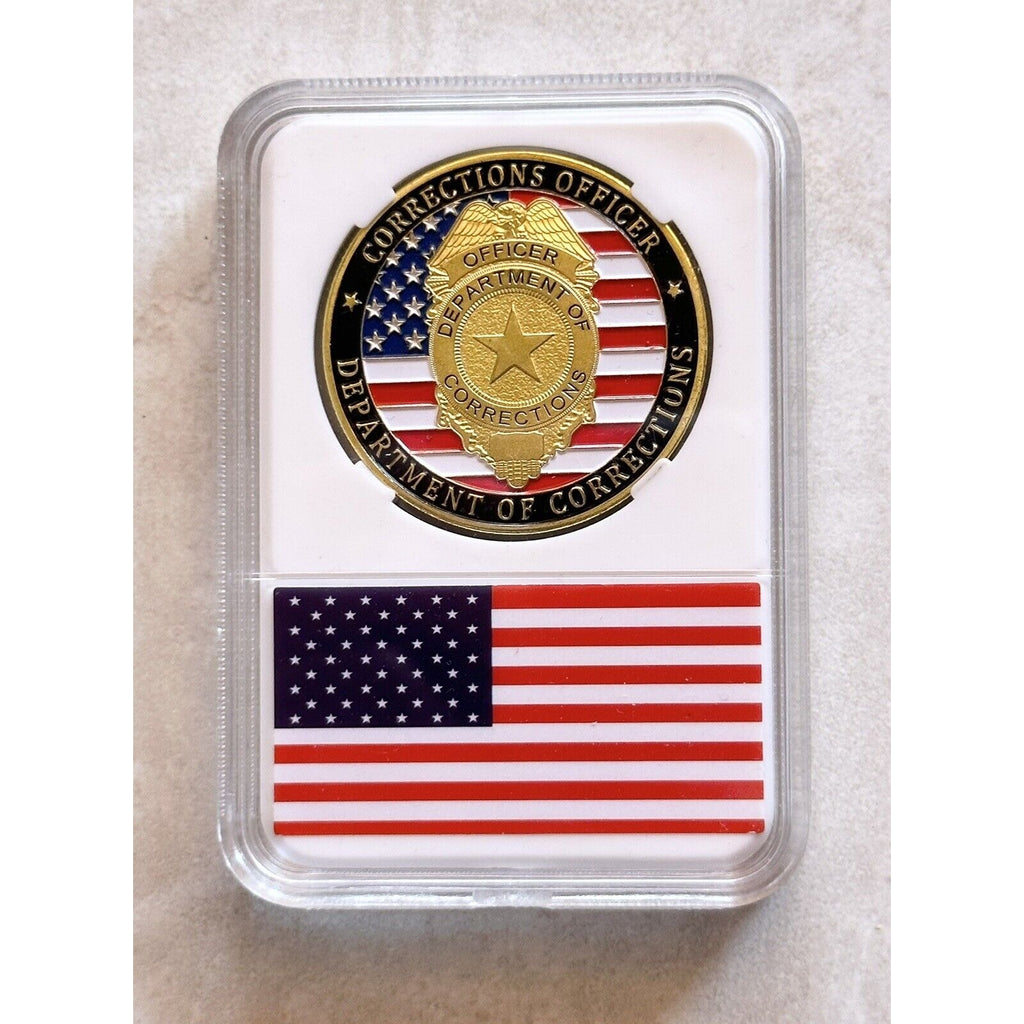 CHALLENGE COIN Corrections Officer-Department of Corrections 40mm with Case