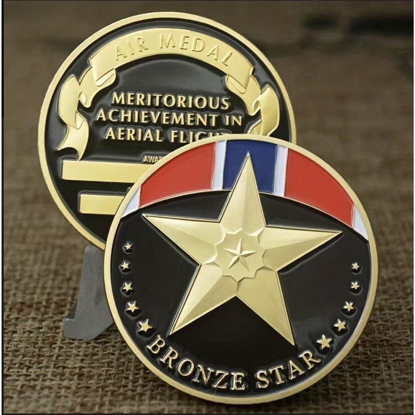 US Military Challenge Coin "BRONZE STAR" USMC USN ARMY USAF USCG With Case