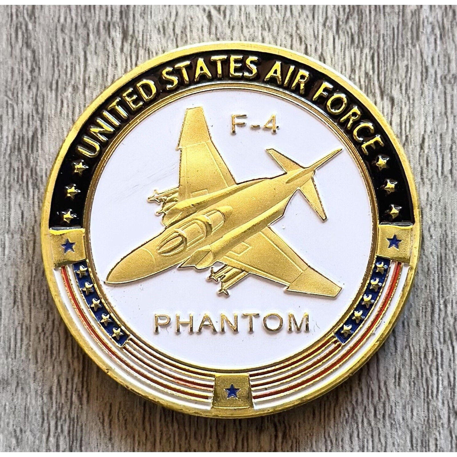 U S AIR FORCE F-4 PHANTOM Challenge Coin with case