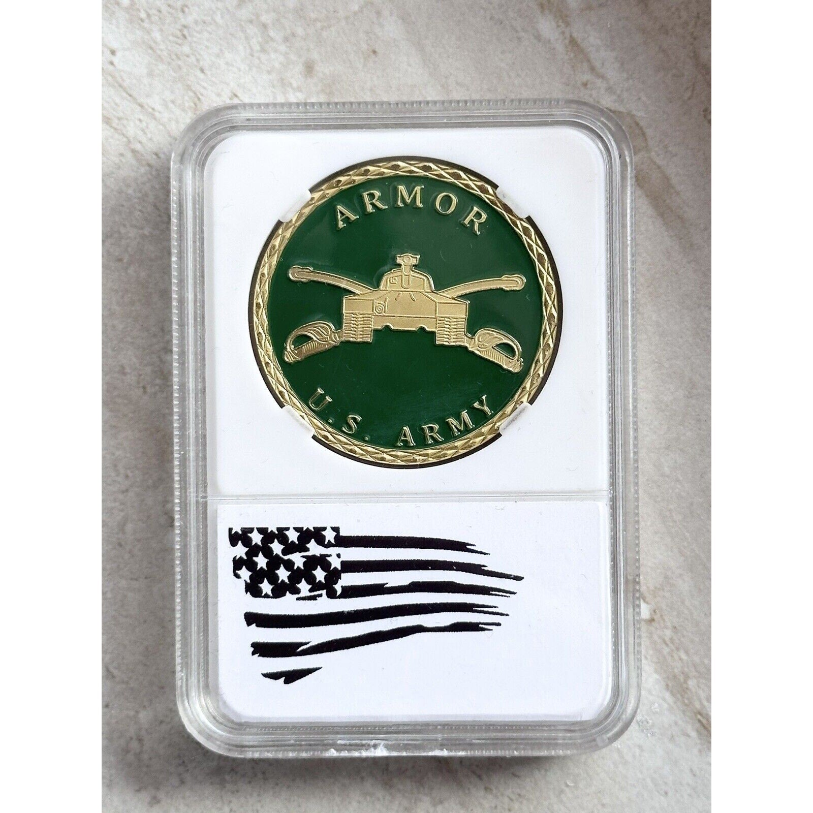 NEW U.S. Army Armor Challenge Coin With Case