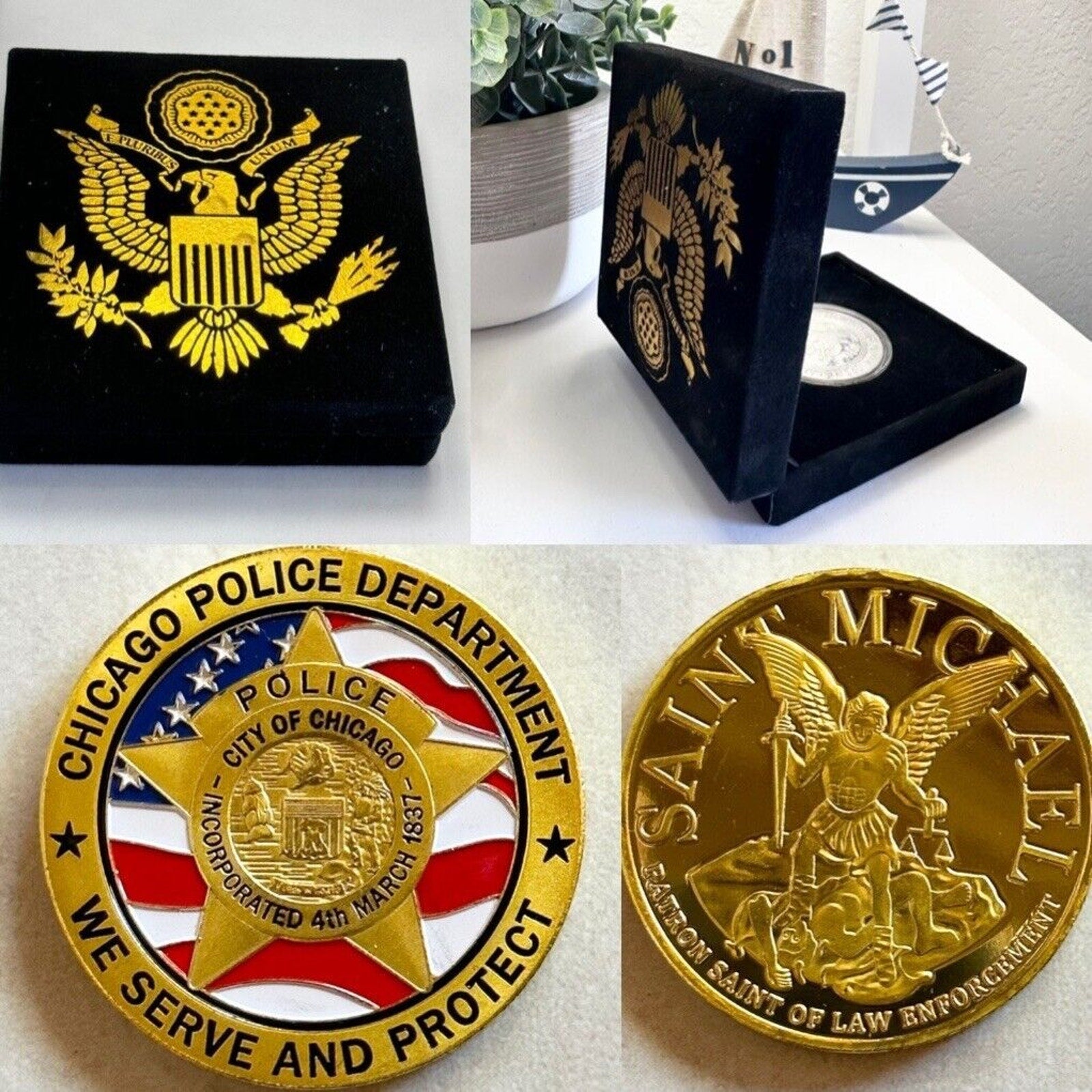 Chicago Police Department Challenge Coin - We Serve And Protect - W/ Velvet Case