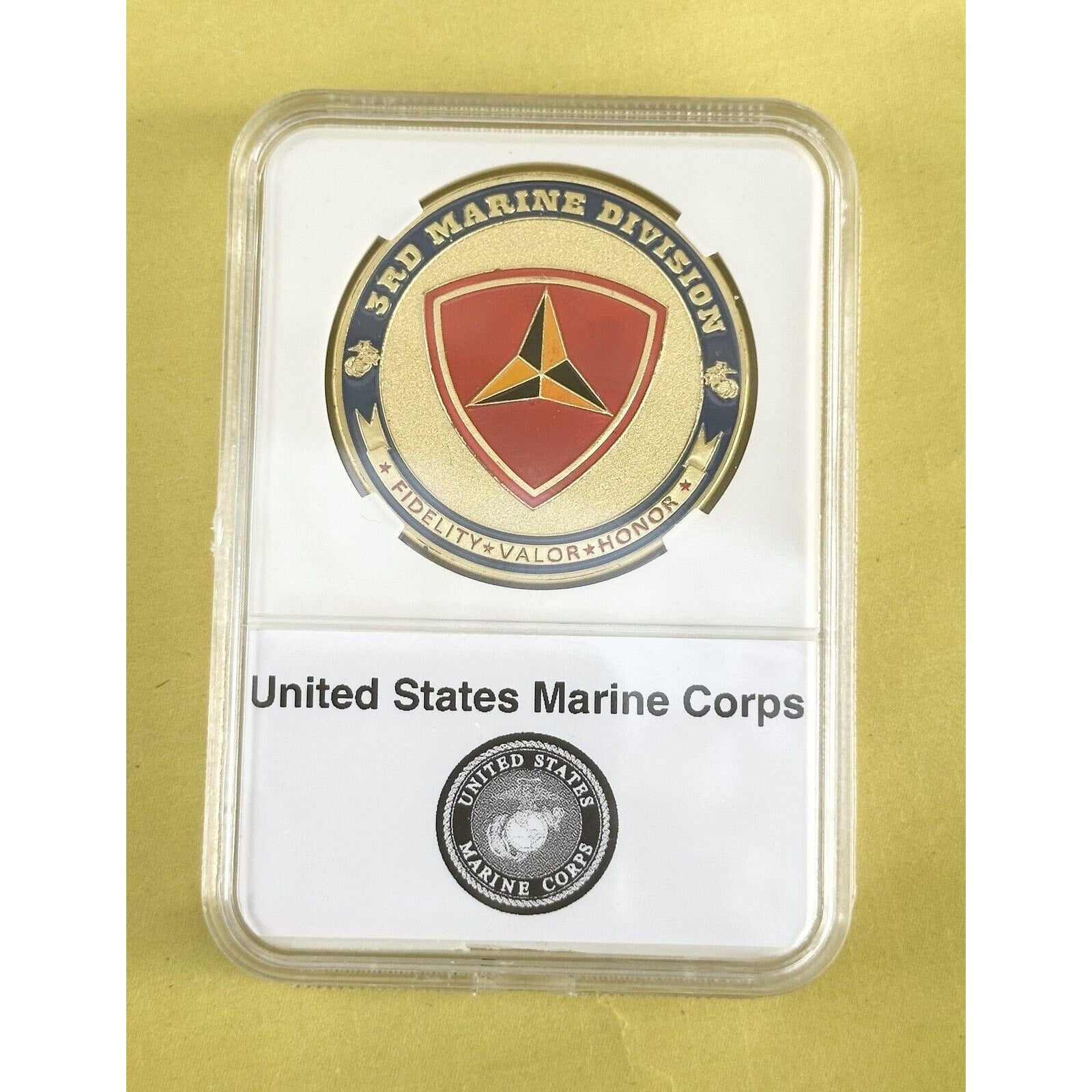 Us Marine Corps- 3rd MARINE DIVISION Challenge Coin With Case